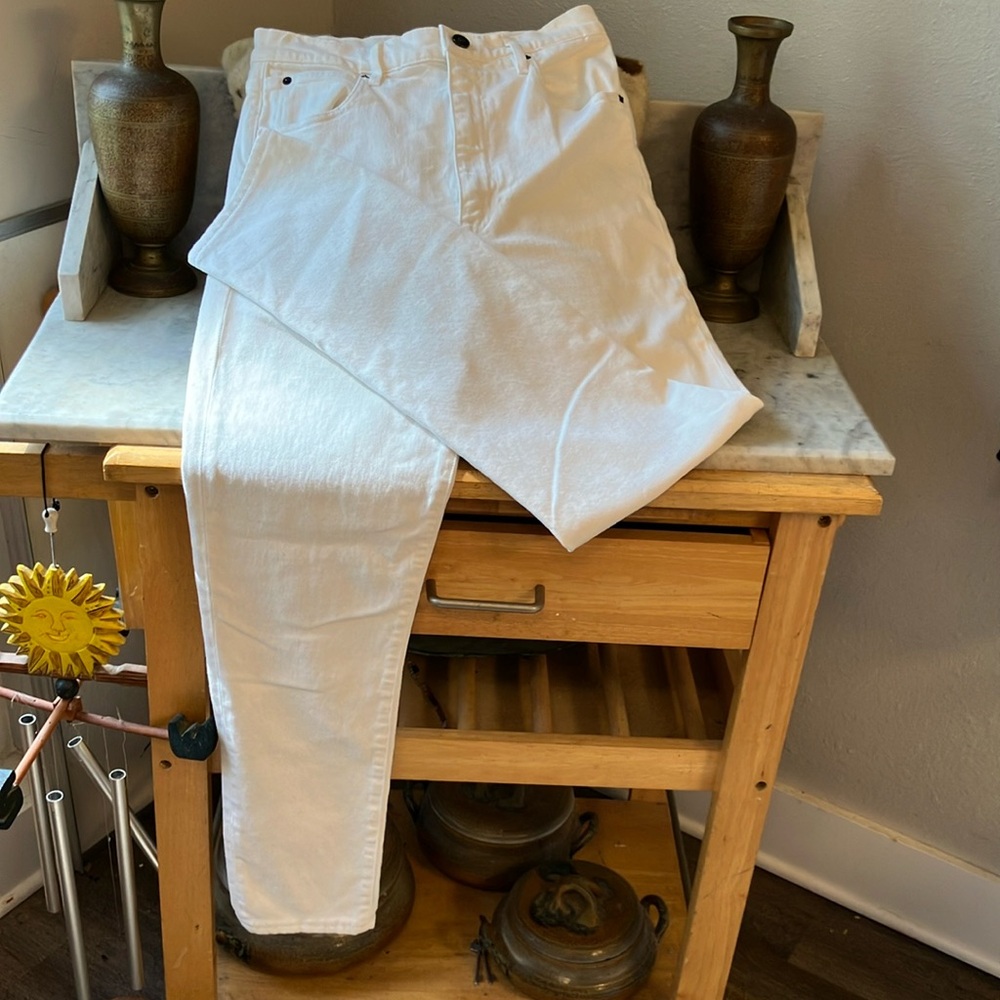 SLVRLAKE Women’s Fabulous  White Jeans Beatnik High Rise 30!